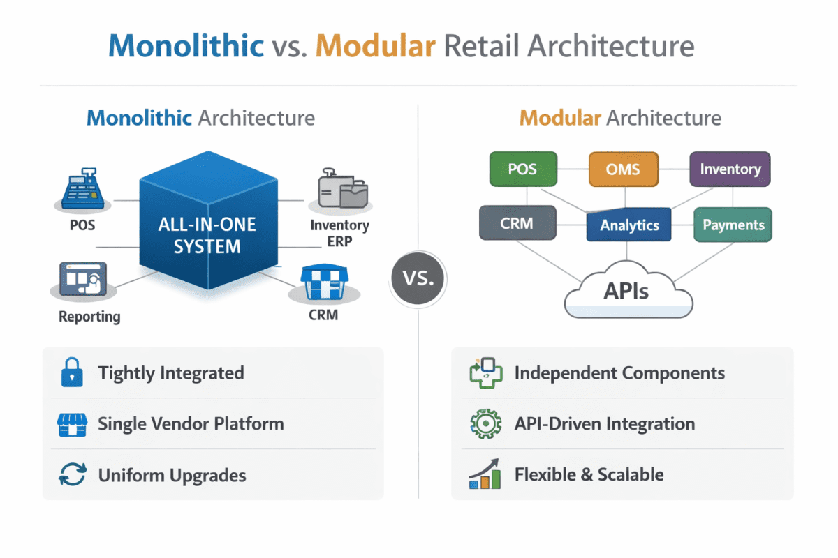 Monolytic Code Vs Moduler Code Monolith vs Modular Retail Architecture: Differences | Olabi